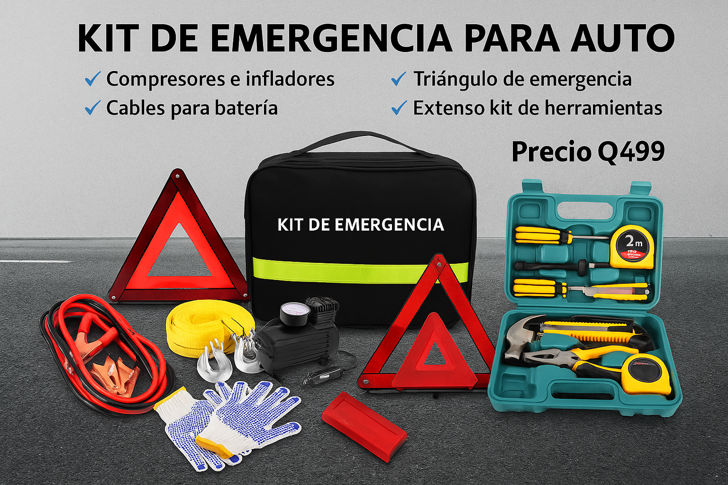Kit de Herramientas para Emergencias de Automovil